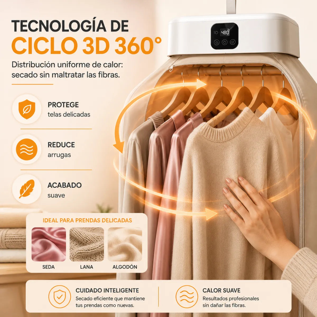 Secadora Ropa Portátil con Luz UV