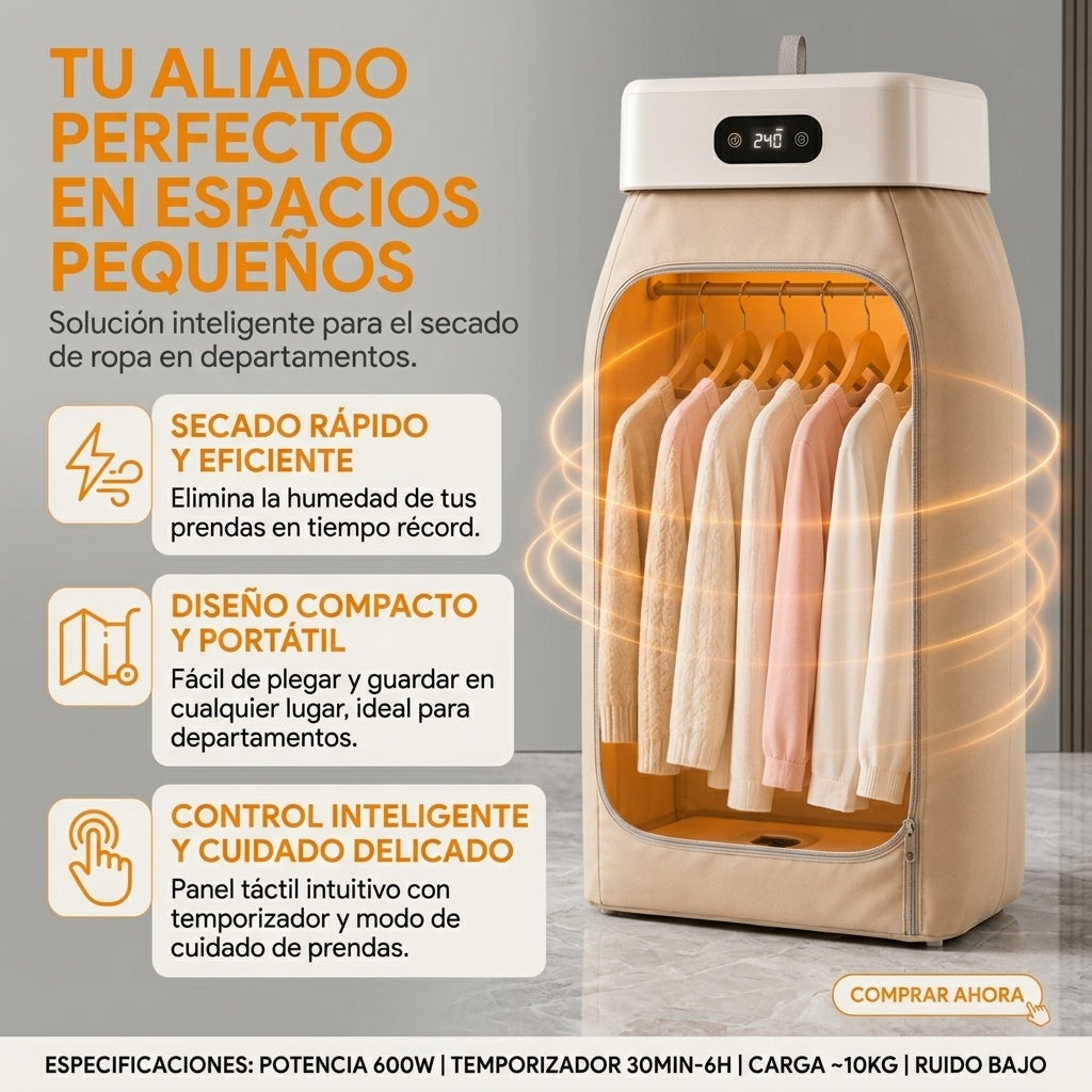 Secadora Ropa Portátil con Luz UV